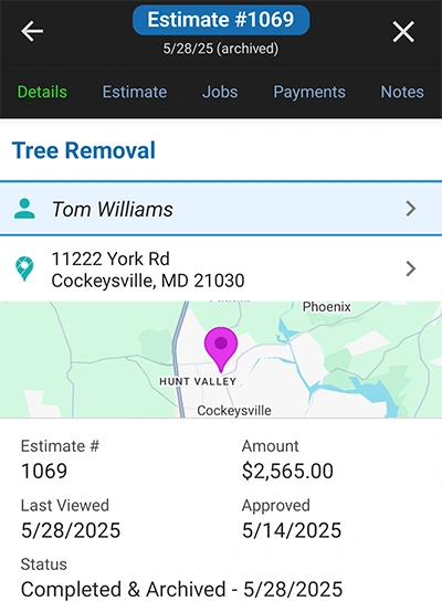 WorkQuote Estimate Dashboard