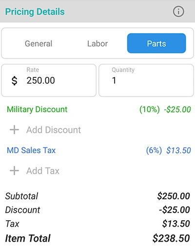 Add Sales, Discounts & Tax To Estimates