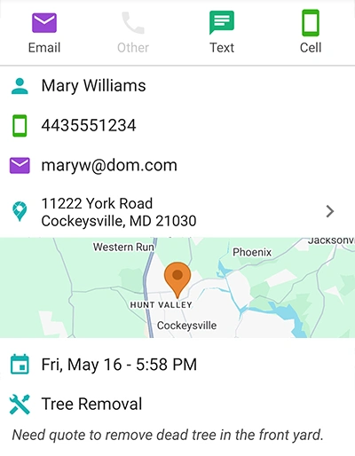 Easily Contact & Save Customer